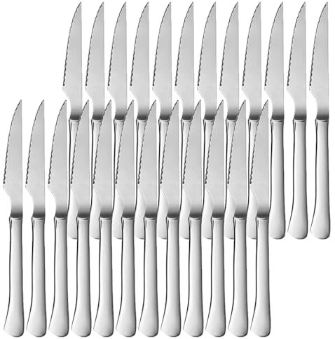 MGE - Couteaux à Steak - Couteaux de Table - Acier Inoxydable - Lot de 24 Pièces