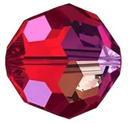 5 cristales originales Swarovski redondo 4 mm Siam AB perlas