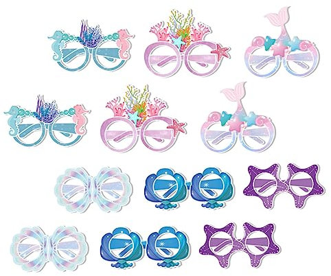 VALICLUD 36paare Meerjungfrau-themen-sonnenbrillen Für Junge Mädchen Foto-requisiten Für Sommer-geburtstagsfeiern Party-dekoration Und Kreative Spielzeuge Sicher Und Zuverlässig Aus