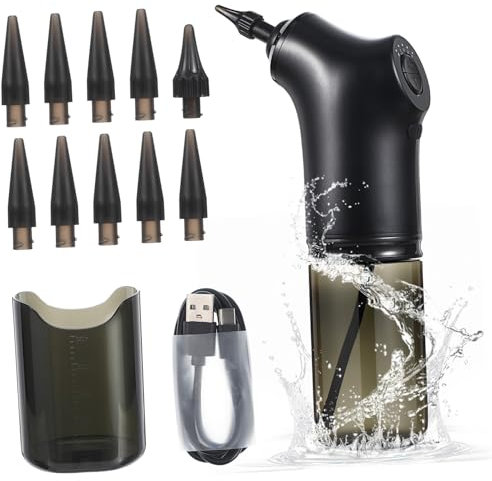GARVALON Ohrenreiniger Für Erwachsene Ohrenspüler Elektrischer Ohrreiniger Ohrenschmalz Entfernung Ohr Reinigungsset Wasser Ohrreiniger Wiederaufladbar Einstellbarer Wasserfluss
