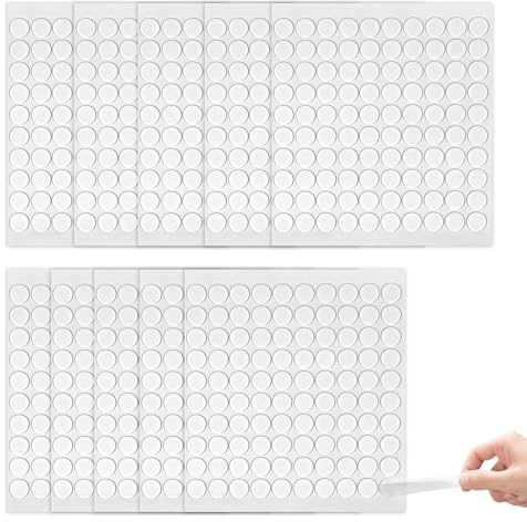 Moosono 1000 Stück Doppelseitige Klebepunkte, 10mm Foto Klebepads | Transparente Aufkleber Keine Spuren Selbstklebende Klebepunkte für Poster, Ballon, Papier, Bürobedarf, DIY Basteln(10 Blatt)