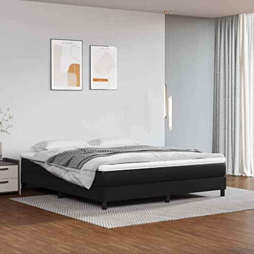 ShGaxin Boxspringbett Schwarz 180x200 cm Kunstleder, Bett, Bettgestell, Jugendbett, Schlafzimmer Bett, Bed Frame 3120712