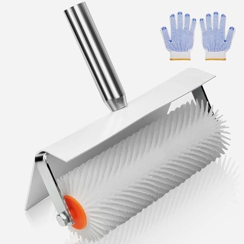 Rouleau de purge de 25 cm - Avec protection anti-éclaboussures et support de manche - Avec picots de 20 mm - Outil de compensation
