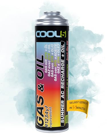 COOL5 Ersatzkältemittel r1234yf für Autoklimaanlagen – 1 Dose 2in1, 290g + APC 500 ml