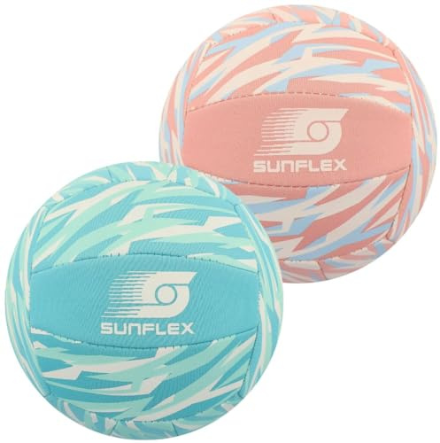 Sunflex® Beach- und Funball Size 3 Pastelflow Linie | Wasserfester Neoprenball mit rutschfestem Grip | Freizeitball für Strand, Pool & Garten | Leicht & robust | 128 g & Ø 15 cm | Kinder & Erwachsene