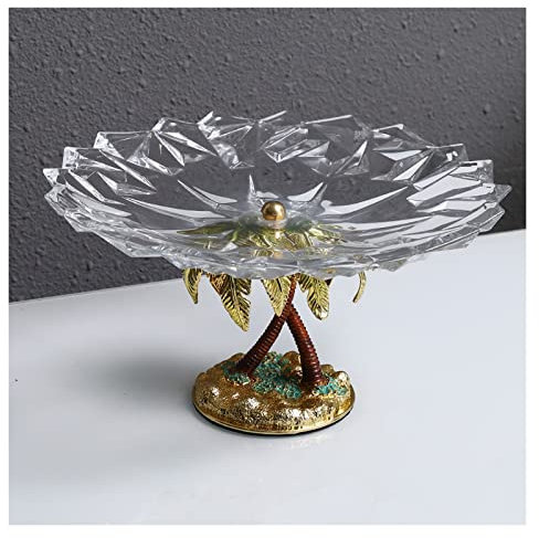 BCJMKDX Coupe à fruits. Assiette de fruits secs en verre de cristal, plateau de rangement de présentoir de bonbons, Table basse, vaisselle de thé de l'après-midi, plateau décoratif
