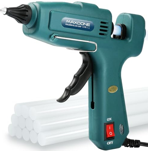Grand Pistolet à Colle Chaude, 100W Power Ensemble de Pistolet à Colle Chaude, Pistolet a Colle avec 12 Pièces Bâtons de Colle 11mm, pour Réparation, Art et DIY