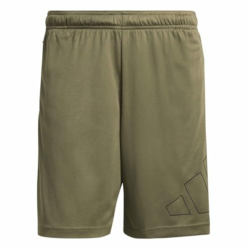 adidas Herren Workout Essentials Base Pique Big Logo Short Shorts, Olive strata, XL 7 inch