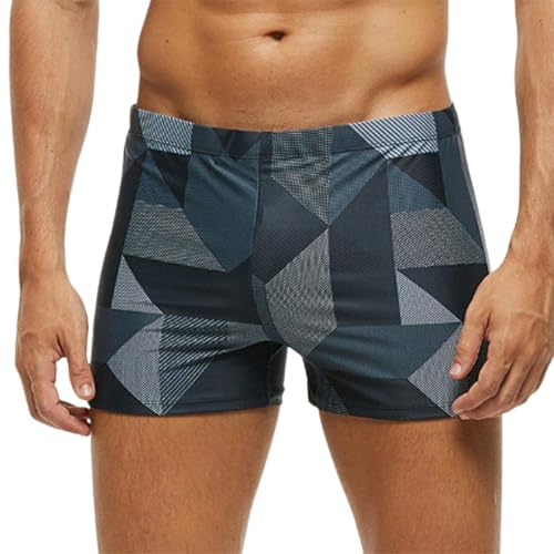 Geagodelia Maillot de Bain Homme Shorts de Bain à Séchage Rapide Boxer de Plage à Motifs Géométriques Taille Élatique