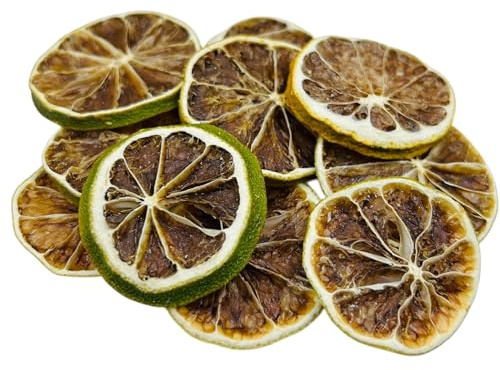 Rodajas de Lima Deshidratadas Premium 25g – 1,95Kg – 100 % Naturales, Cítricos Comestibles para Decorar Cócteles, Tés y Repostería – Citrus aurantiifolia (85 Gramos)