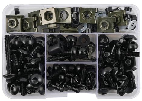 Schraubensatz 177 Stücke Schrauben Motorrad Zubehör Schrauben Schraube Schrauben Für Y&amaha YZF R1 R15 R25 R3 R6 R125 R15 R25 MT03 MT07 MT10 Karosserieschrauben(Schwarz)