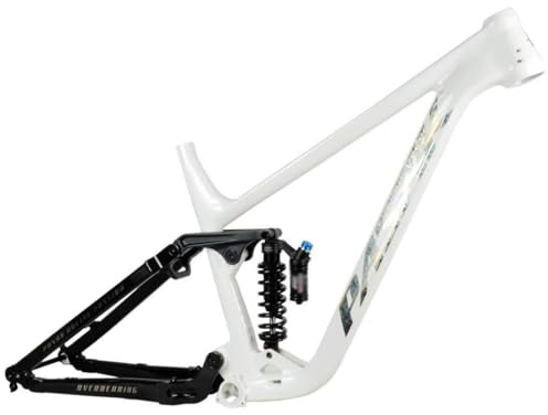 HIMALO 27,5/29er Mountainbike Federungsrahmen 16''/18'' DH/XC MTB Rahmen Boost Steckachse 12 * 148mm Scheibenbremsrahmen Fahrradrahmen Mit Hinterradstoßdämpfer, Max 3,0'' Reifen(White,18'')