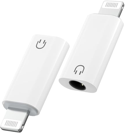 MoKo Lightning auf Klinke Adapter Aux 3.5mm Kopfhörer, Nur zur Wiedergabe | Kabelloser Direktstecker Adapter, Verlustfreier Hi-Fi Sound, Plug & Play, Für iPhone 14/13/12/11/iPad