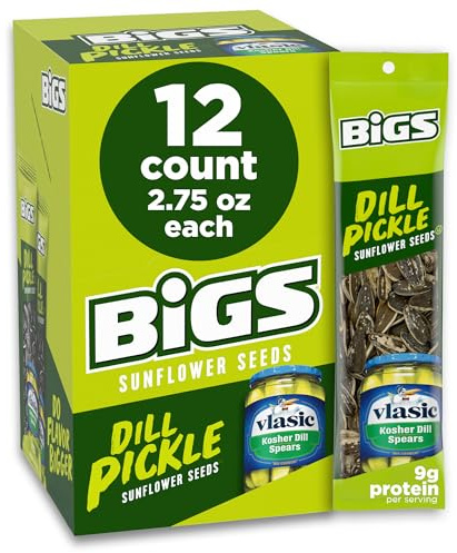 Bigs Vlasic Lot de 12 graines de tournesol aromatisées à l'aneth 80 g