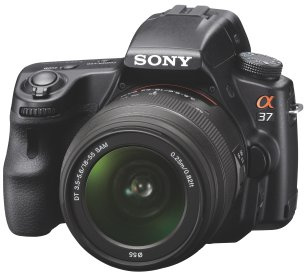Sony SLTA37 16.1MP Translucent Mirror Technology Interchangeable Lens Camera with 18-55mm Lens - Black