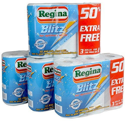 Regina Blitz 24 Rolls of 3ply Kitchen Paper Towels - 70 Sheets Each