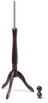 LUCCESI Schneiderpuppe | Zubehör/Ersatzteil | Standfuss Holz-Dreibein und Halsabschluss (wenge/kolonial) | Länge ca. 100 cm / Ø Chromstange 2,50 cm | Zubehör Schaufensterpuppe