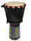 A-Star 7 Zoll bemalte bunte afrikanische Djembe-Trommel – authentisch handgefertigt, Seil gestimmt, Fell aus Naturfell – 40 cm Höhe, 18 cm Durchmesser