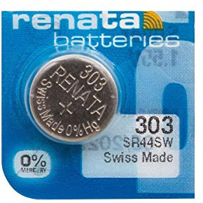 Lithium-Knopfzellen-Batterie Renata 303 SR44SW, 1 Stück, hergestellt in der Schweiz