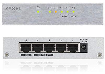 Zyxel Switch Ethernet Gigabit de bureau 5 ports - boîtier en métal, Garantie à vie [GS105B]