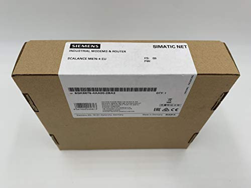 Siemens SCALANCE M876-4 EU 4G Router 6GK5876-4AA00-2BA2 IP communication via LTE 4G mobile radio 6GK5 876-4AA00-2BA2 4-Port Switch 6GK58764AA002BA2 VPN Firewall NAT 4047622225813