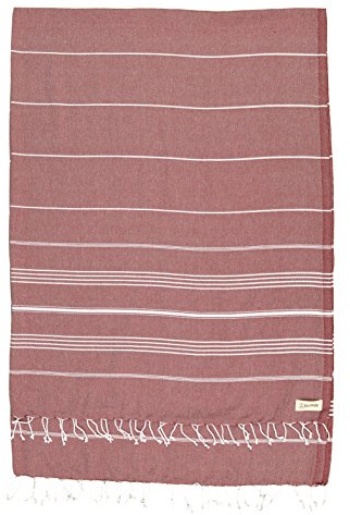 Bersuse 100% Baumwolle - Anatolia XXL Strandtuch Sofa-Überwurf - Burgunderrot