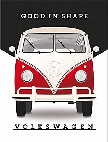 Nostalgic-Art 14364, VW Magnet 8x6 cm, Kraftmagnet mit Metalloberffläche, Bulli - Good in Shape, 8 x 6 x 0.1 cm