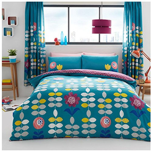 Lions Bettwäsche-Set, modern, Bettbezug, Polycotton, bedruckt, alle Größen, Baumwolle/Polycotton/Polyester, Hanson-teal, King Size