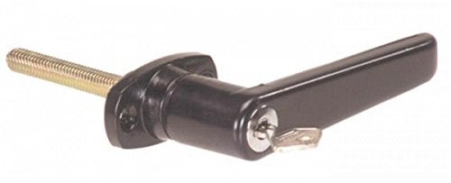 Ama Maniglia Universale per Cabina Trattori in Zama con Serratura – Lunghezza 117 mm, Perno Quadro Filettato 8 mm, Colore Nero, Made in Italy