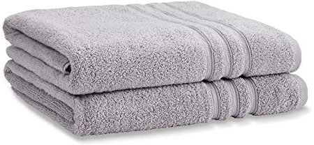 Catherine Lansfield Zero Twist Bath Sheet Pair Silver, 90x140cm x2