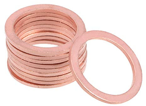 sourcing map 10 Stück 20mm x 26mm x 1,5mm Kupfer Unterlegscheibe für Schraubenbolzen