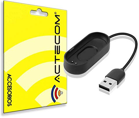 actecom Cable USB de Carga y sincronización de Carga Base de Repuesto Compatible con Xiaomi mi Band 4