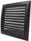 Universal Black Vent Cover with Fly Mesh for 100, 125 or 150 mm Diameter Holes. for Cooker Hoods, Bathroom Extractor Fans, Tumble Dryers. 193x188mm