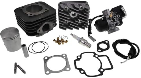 Zylinder kit Vergaser 17,5 Zündkerze kompatibel mit Piaggio NRG Sfera TPH ZIP DERBI Atlantis 50