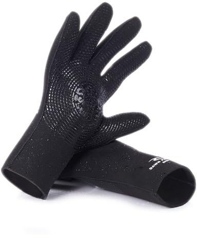Rip Curl Dawn Patrol 3mm Handschuhe - Schwarz - Unisex - Robustes Haifischhautnetz - GBS Seal - rutschfeste Palm