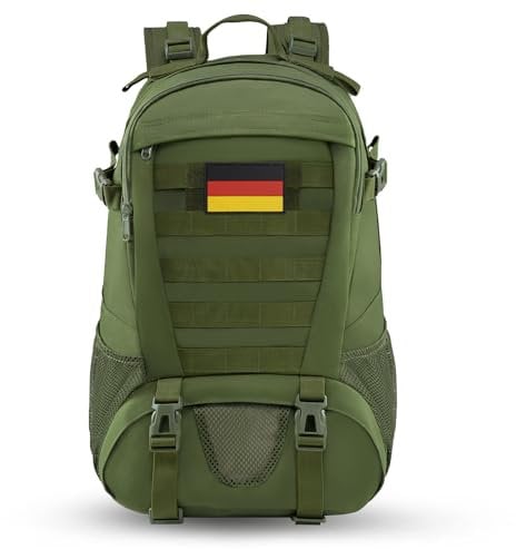 Jueachy Militär Rucksack Herren 30L Wasserdicht Molle Tactical Backpack Military Rucksack Große Kapazität Taktischer Rucksack Outdoor Wanderrucksack Trekkingrucksack für Assault Wandern Reisen Camping