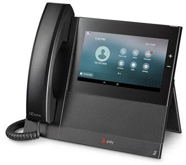 Poly CCX 600 Desktop Business Media Phone (Polycom) - with Handset - Open SIP - Power Over Ethernet (POE) - 7-Inch Color Touchscreen - Works with Zoom (Certified), Teams, & More