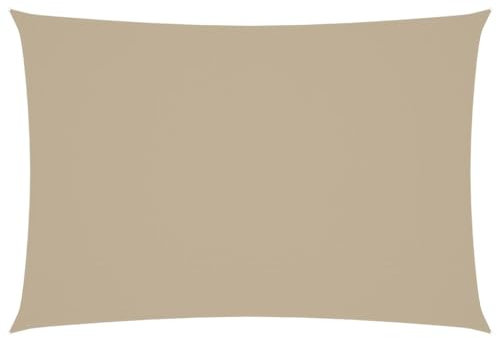 vidaXL Toldo Parasol Lona Protector Solar Sombra de Patio Jardín Terraza Balcón Parque Exterior de Vela Rectangular Tela Oxford Beige 2,5x4,5 m