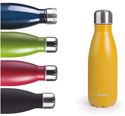 IBILI - Botella termo doble pared mango 350 ml, Acero Inoxidable 18/10, Doble pared, Reutilizable