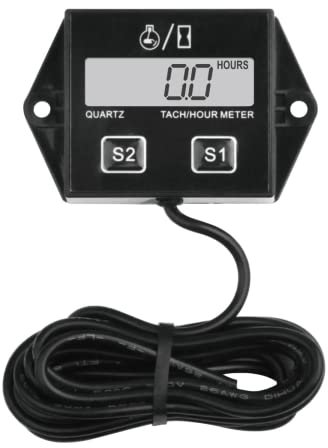 Yooreal Digital Hour Meter Tachometer,Replaceable Battery RPM Meter for Scooter Lawn Tractor Dirt Bike Generator Chainsaw Outboard Motor Snowmobile Pressure Washer