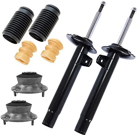 BESTPRICE 2x Gasdruck Stoßdämpfer Vorne Federbein Zweirohr inkl. Domlager & Staubschutzsatz, Kompatibel mit BMW 3 (E46), 3 Touring (E46)