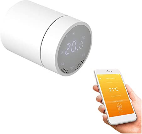 ZHXuang Smart Thermostat Radiator Valve Head,Zigbee Thermostatic Radiator Valve TRV Programmable，Temperature Heater，Works With Tuya And Alexa,Google Home（one pcs）, White