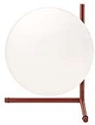 Flos Tischleuchte IC Lights Table 2 aus Messing Chromstahl und Opalglas in der Farbe Burgundy Red 205W, Maße: Gestell: 28,2cm x 35cm, Kugeldurchmesser: 30cm, F3172030