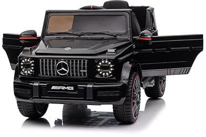 FINOOS Voiture Électrique Enfant sous Licence Mercedes G63 AMG, Véhicule Électrique 12V, Télécommande de Voiture Électrique / 2+1 Vitesses/Klaxon/LED/Musique/USB, pour Garçons, Filles (Noir)