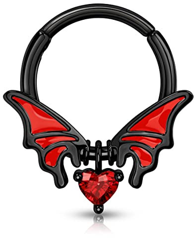 Melighting 16G Eins Septumringe Scharnier Segment Ring Baumelnder Knorpel-Ohrring 316L Chirurgenstahl Helix Ohrringe Daith Conch Piercings Jewelry Septum-Piercings für Halloween