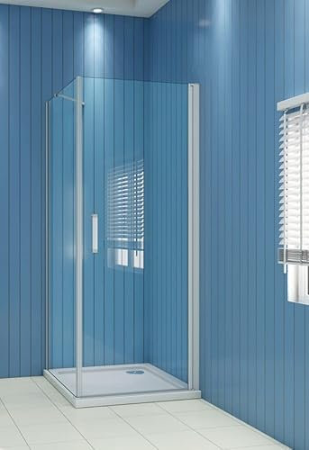 Aica Sanitär Duschkabine 100x80cm Duschabtrennung 5mm Glas Dusche Duschwand Duschtür Drehtür H185cm