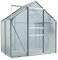 Outgarden Gewächshaus Diantha | Hohlkammerplatte 4 mm | 2,5 m² | Aluminium Eloxiert | BxTxH: 195 x 131 x 124 cm | Mit 1 Dachfenster Silber