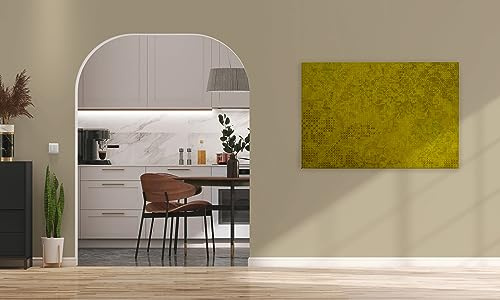 A.S. Création Leinwandbild Kreuzstich Muster - Kunstdruck Gelb Grau Taupe - 120x80 cm Querformat - Moderne Wanddekoration Schlafzimmer Wohnzimmer - Bild auf Keilrahmen