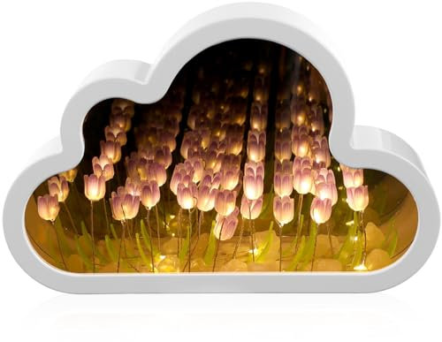 Uonlytech Spiegel-nachtlampe Wolkenblumenlampe Heimdekoration Nachttisch Schminkspiegel Und
