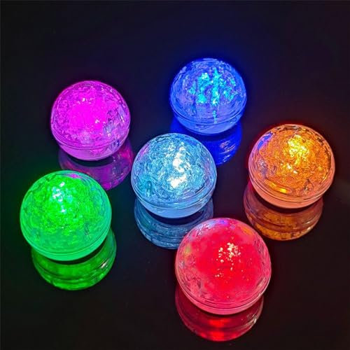 ALLOMN Leuchtende LED-Eiswürfel für Getränke Wein Whiskey Cocktails, 12PCS Blinkend Party Dekorative LED-Glüh-Eiswürfel Licht Wiederverwendbar Bar Getränke Flüssigkeitssensor Wasseraktiviert Leuchtend